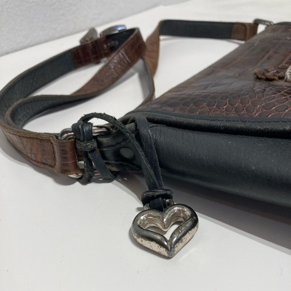 Vintage Brighton Stamped Leather Crossbody Bag - Picture 7 of 8